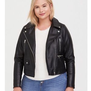 Black faux leather Moto Jacket